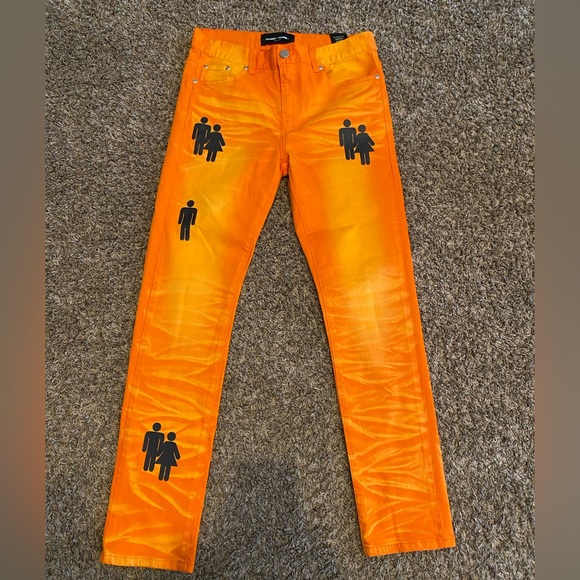 Homme + Femme Duo Denim Orange Jeans - Picture 1 of 3